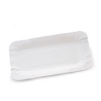 Тарелка картон белая мол 13х20 дно белое 100/1500