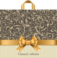 Пакет петлевая ручка 340x400x0,070 Бежевый узор ПВД /50/300