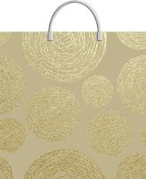 Пакет-сумка пласт ручка 350х360х0,085 Золотистые круги  ПВД /10/100