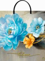 Пакет-сумка пласт ручка 360х370х0,100 Небесные цветы  ПВД /10/100