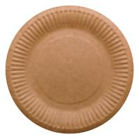 Тарелка картон неламинированная крафт D=180мм 100/1000