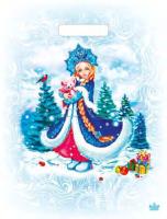 Пакет вырубная ручка 400х310х0,030 Снегурочка в морозном лесу ПВД /50/1300