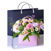 Пакет-сумка мягкая пласт ручка 260х240х0,140 Цветочный презент /40
