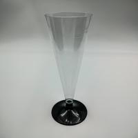 Фужер для шампанского Кристалл КОНУС 150мл прозрачный (низкая черная ножка) 6/390