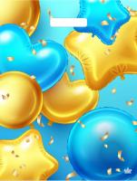 Пакет вырубная ручка 400х310х0,030 Шарики в подарок ПВД /50/1300