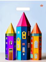 Пакет вырубная ручка 400х310х0,060  Яркие карандаши ПВД /50/500