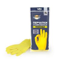 Перчатки латексные  хозяйственные универсальные  XL желтые   AVIORA /120