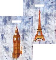 Пакет вырубная ручка 400х310х0,060 Лондон-Париж ПВД /50/500