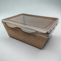 Салатник  800 мл крафт белый внутри 165x120x65 мм прозрачная крышка 40/ 240 шт/кор