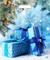 Пакет вырубная ручка 450х380х0,060 ламин Подарки зимы /50/500