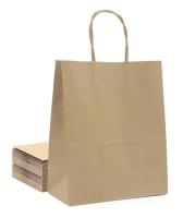 Пакет бумажный с кручеными ручками крафт  260х120х320мм /175 