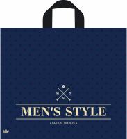 Пакет петлевая ручка 340x400x0,070 Менс стиль ПВД /50/300