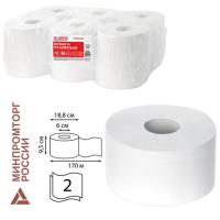 Бумага туалетная 170 м, LAIMA (T2), PREMIUM, 2-слойная, цвет белый, КОМПЛЕКТ 12 рулонов