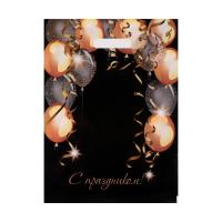 Пакет вырубная ручка 400х310х0,060 ламин С праздником /50/500