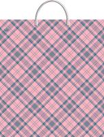 Пакет-сумка пласт ручка 440х400х0,100 Клетка розовая ПВД /10/100