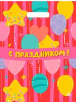 Пакет вырубная ручка 400х310х0,060 ламин Праздник с шарами /50/500