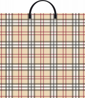 Пакет-сумка пласт ручка 360х370х0,100 Барбери-клетка ПВД /10/100