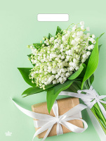 Пакет вырубная ручка 400х310х0,060 ламин Весенние ландыши /50/500