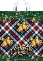 Пакет петлевая ручка 435х380х0,035 Новогодний звон ПВД /50/500