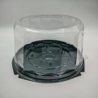 Тортница УК-298, дно черное, крышка прозрачная высокая 226x120/200