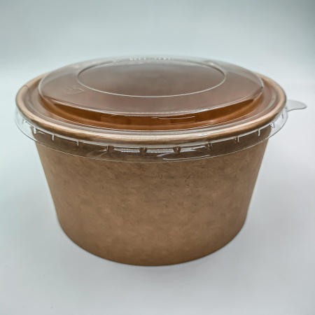 Контейнер бум круглый с прозр. крышкой ECO RCONT 1120 Pure Kraft D=128/150мм H=77мм  1000мл /240