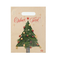 Пакет вырубная ручка 300х230х0,030 Елка крафт ПВД /100/3000