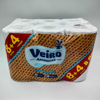 Туалетная бумага Veiro Домашняя белая 15м 2-сл.12шт в упаковке/6