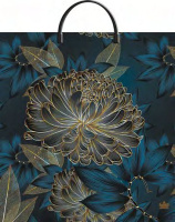 Пакет-сумка пласт ручка 350х360х0,085 Золотой цветок ПВД /10/100