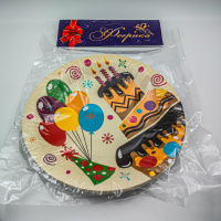 Тарелки бумажные ТОРТЫ пастель d=23см (6шт в упаковке) ФЕЕРИКА