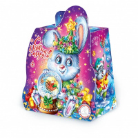 Заяц с подарком 800гр размер  160х100х180 мм/180