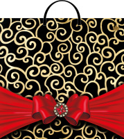 Пакет-сумка пласт ручка 360х370х0,100 Красный бант ПВД /10/100