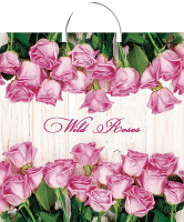 Пакет-сумка пласт ручка 440х400х0,100 Дикие розы ПВД /10/100