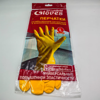 Перчатки латексные  хозяйственные универсальные L желтые /240