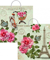 Пакет-сумка пласт ручка 440х400х0,100 Парижское утро ПВД /10/100