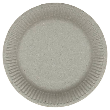 Тарелка картон неламинированная белая/серая D=180мм 100/1000