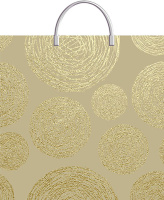 Пакет-сумка пласт ручка 350х360х0,085 Золотистые круги  ПВД /10/100