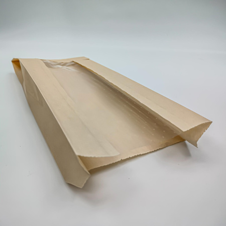 Пакет бумажный с окном 110х40х260мм ВПМ40 беж с перфорацией/1000