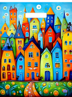 Пакет вырубная ручка 400х310х0,030 Сочные краски ПВД /50/1300