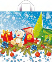 Пакет петлевая ручка 420х440х0,070 Подарки к Новому году ПВД /50/300