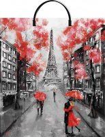 Пакет-сумка пласт ручка 440х400х0,100 Париж ПВД /10/100