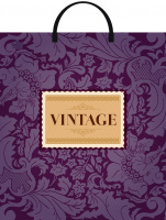 Пакет-сумка пласт ручка 440х400х0,100 Винтаж бордо ПВД /10/100