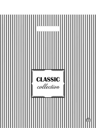 Пакет вырубная ручка 450х380х0,060 ламин Полосатая классика /50/500