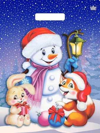 Пакет вырубная ручка 400х310х0,060 Веселые друзья ПВД/50/500