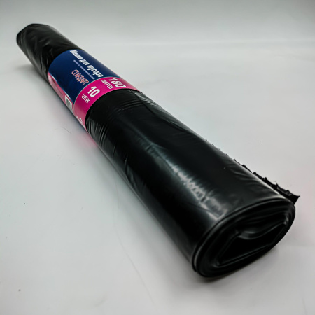 Мешки д/мусора 180л/10шт в рулоне черные Стандарт 33-37мкм ПВД ПластОпт/15