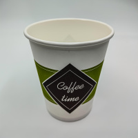 Стакан бумаж.однослойный 250мл Кофе тайм 50/1000