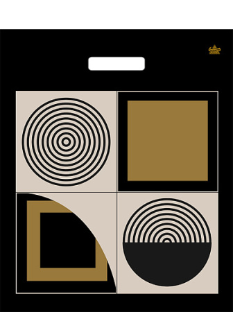 Пакет вырубная ручка 450х380х0,060  Магия линий ПВД /50/500