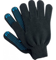 Перчатки х/б 5 нит. c ПВХ Черные 10кл. СТАНДАРТ /300