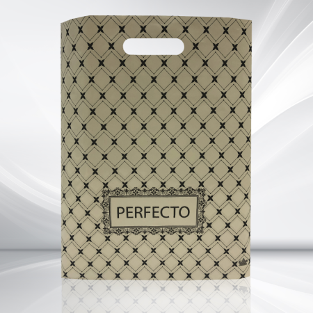 Пакет вырубная ручка 420х480х0,090 Перфекто Беж ПВД /25/400