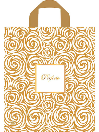 Пакет петлевая ручка 350х310х0,095 Перфекто Роузи ПВД /25/300