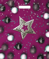 Пакет вырубная ручка 450х380х0,060 ламин Новогодняя звезда /50/500